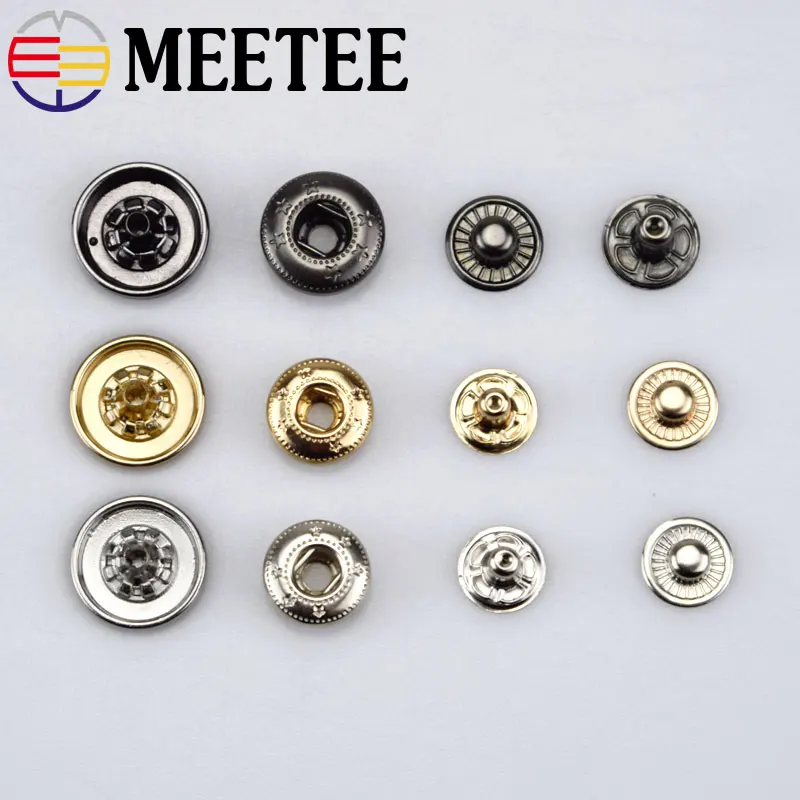 10 компл./упак. цинковый сплав застежки кнопки Пресс серьги гвоздики швейная
