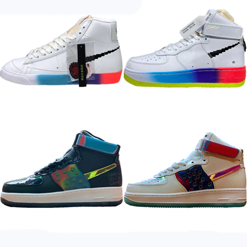 

New Air '07 Vintage Mens Women Good Game Color Laser Thermal White Green Black Habanero Red Sport Skateboard Shoes