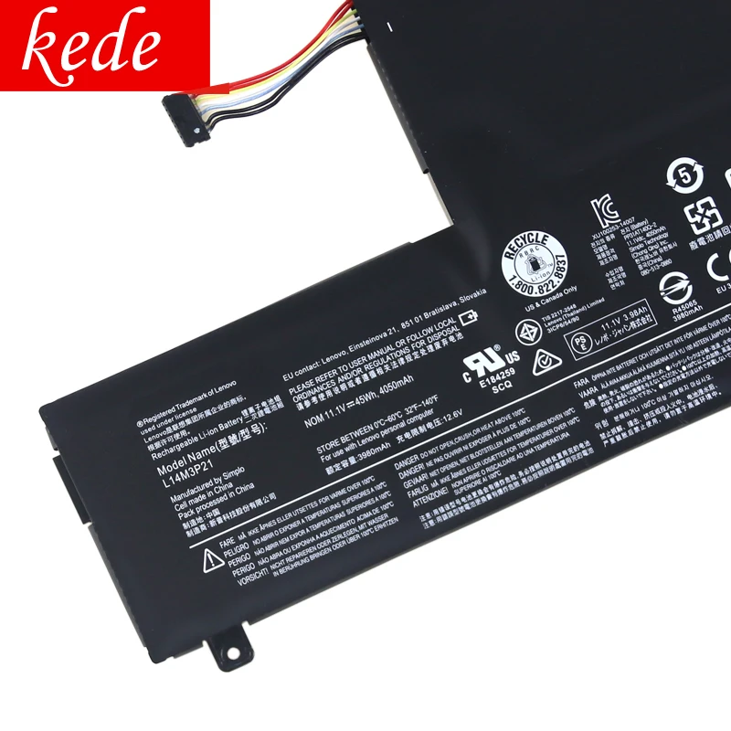 Оригинальная Аккумуляторная Батарея kede для ноутбука Lenovo Yoga 500 14ISK S41 70 75 L14M2P21