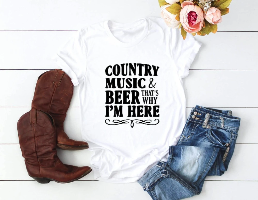 Кантри музыка и рубашка с рисунком пива кантри пиво вот почему я здесь концертная