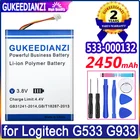 Аккумулятор GUKEEDIANZI 2450-533, 000132 мА  ч, для Logitech G533, G933, G533S, G933S