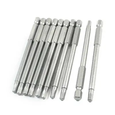 

Electric Screwdriver Part Hex H4 Magnet Head Bits 4mm x 100mm 10 Pcs