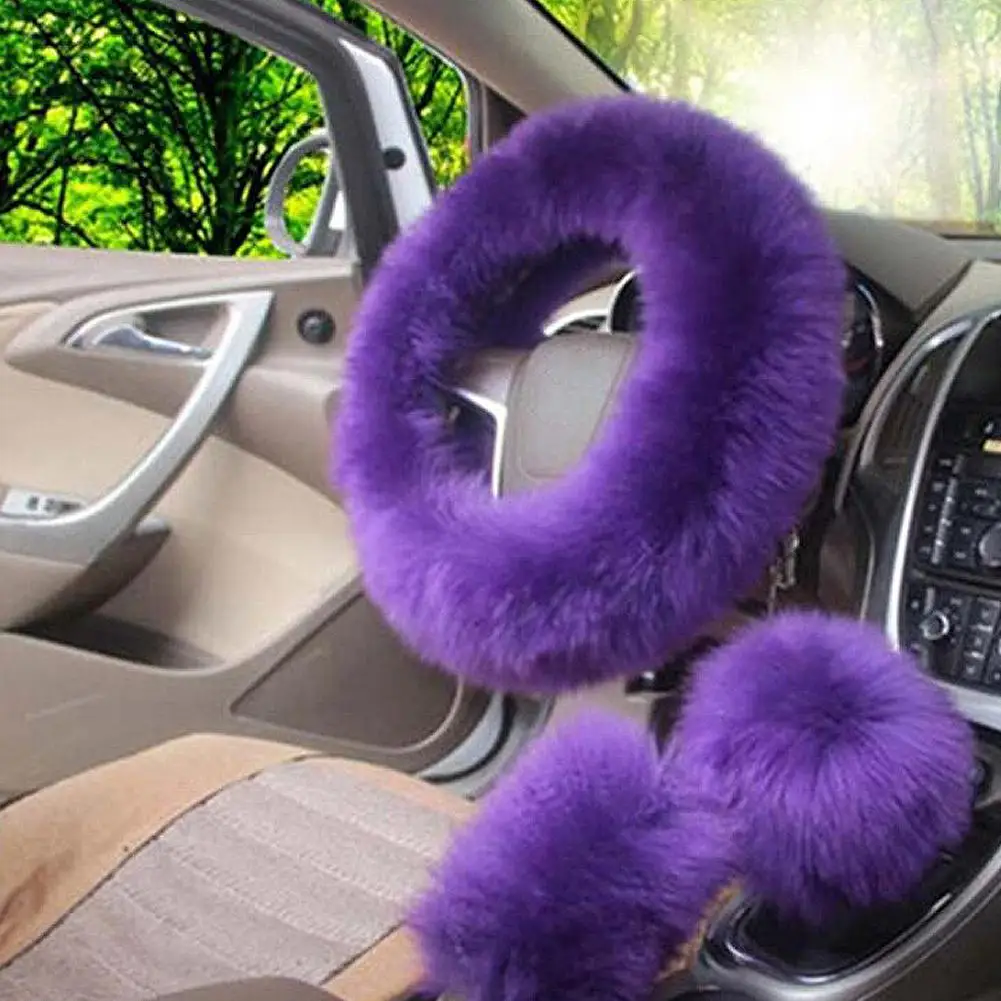 Комплект чехлов на руль автомобиля плюшевая Меховая зимняя ручка переключения