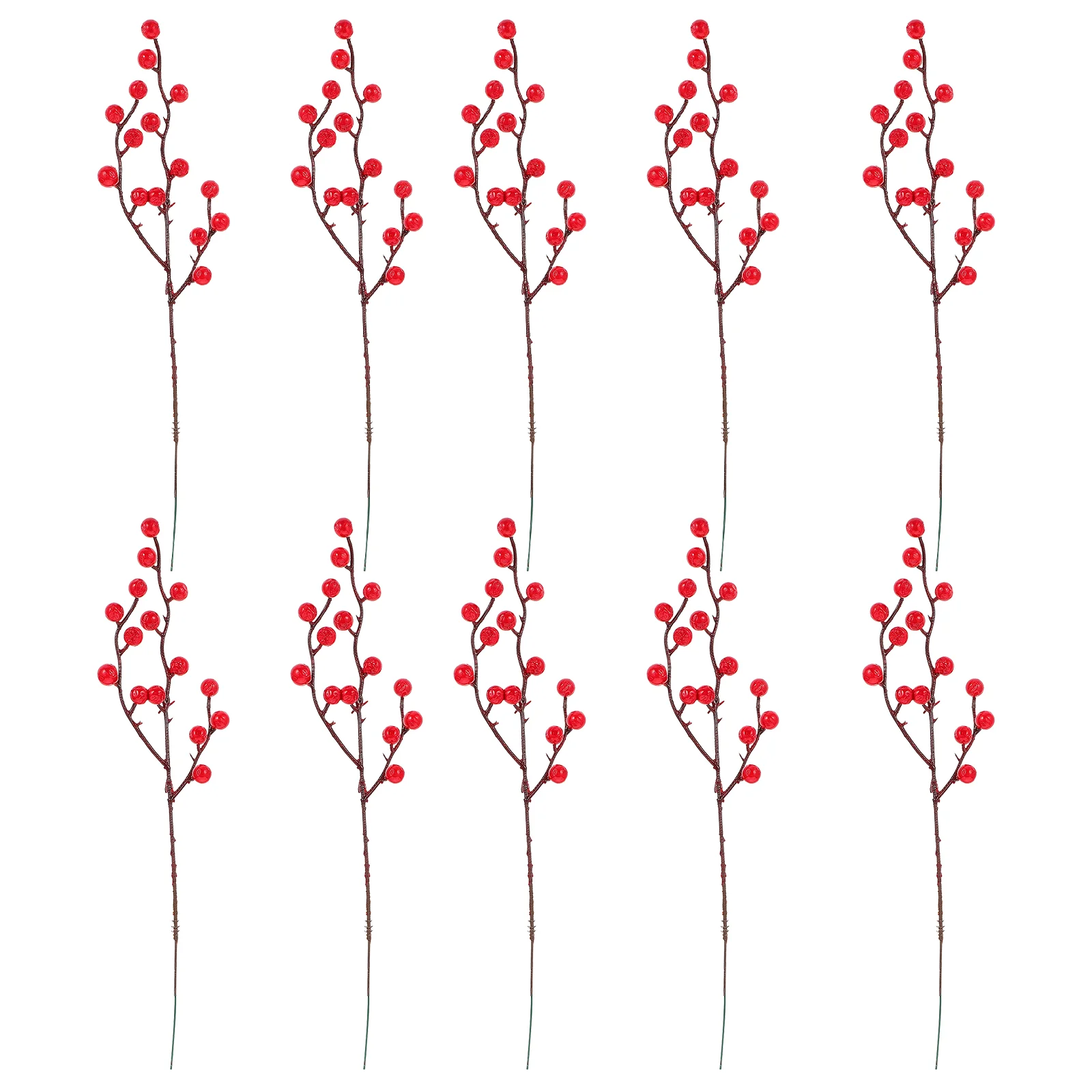 

10pcs Christmas Red Berries Stems Artificial Red Berry Picks Christmas Floral Arrangements