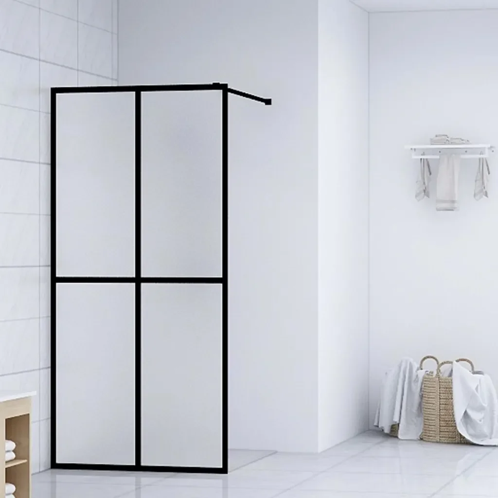 

Home Walk-In Shower Screen Tempered Glass Bathtub Bathroom Screen Frosted White Shower Wall Partition 80X195 Cm