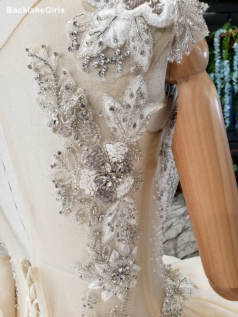 Сексуальный большой бант со шлейфом Стразы кристаллическая крышка рукав