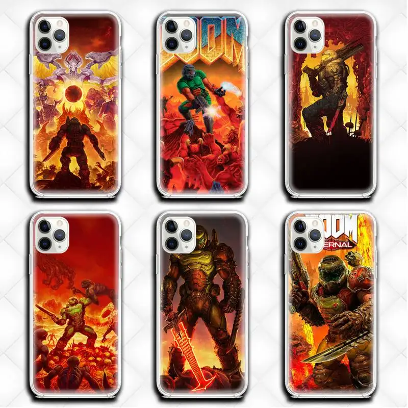 

Doom Game Skull Phone Case Clear for iphone 12 11 Pro max mini XS 8 7 6 6S Plus X 5S SE 2020 XR cover