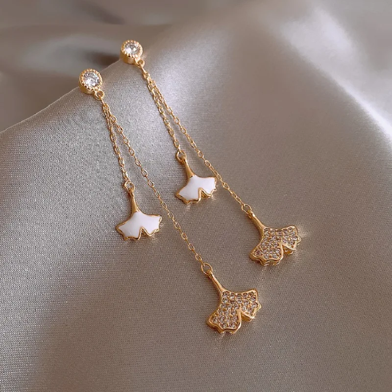 

S925 Silver Needle Butterfly Pearl Earrings Women New Simple Versatile Temperament Fishtail Tassel Design Ear Pendant Trend