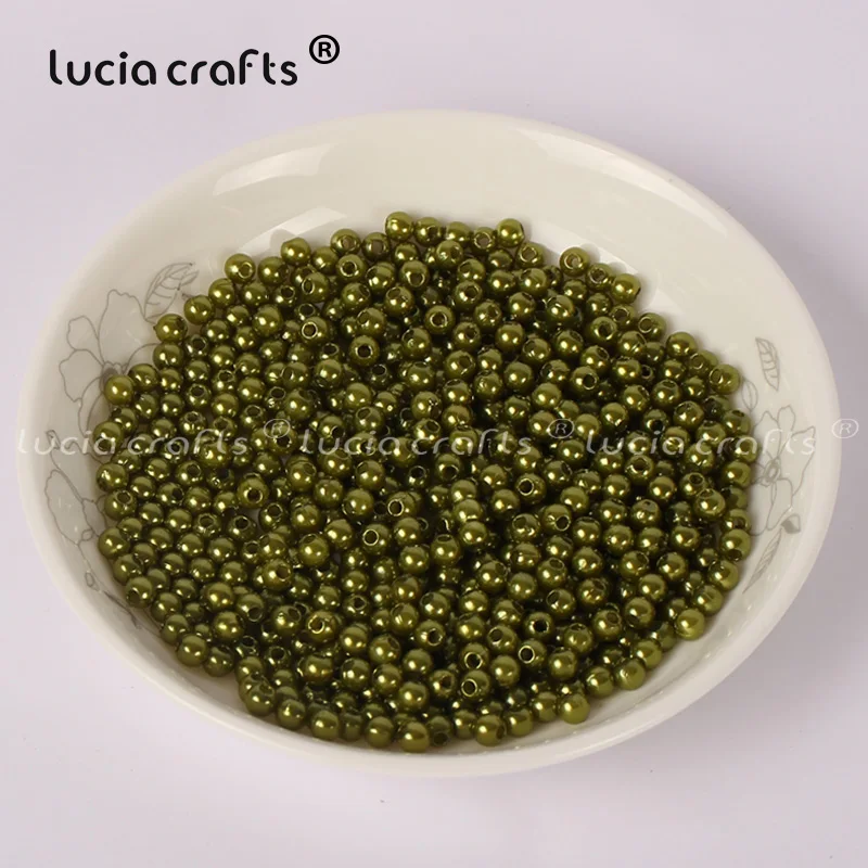 Lucia crafts, 4 мм, 500 шт./лот, разноцветные Круглые бусины с имитацией жемчуга, аксессуары для изготовления своими руками, E0813