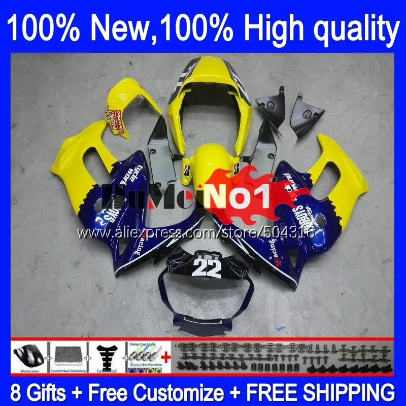 

SuperHawk For HONDA VTR1000F 1997 2002 2003 2004 2005 117MC.9 VTR1000 F VTR 1000 F 1000F 97 98 99 00 01 Fairings yellow blue