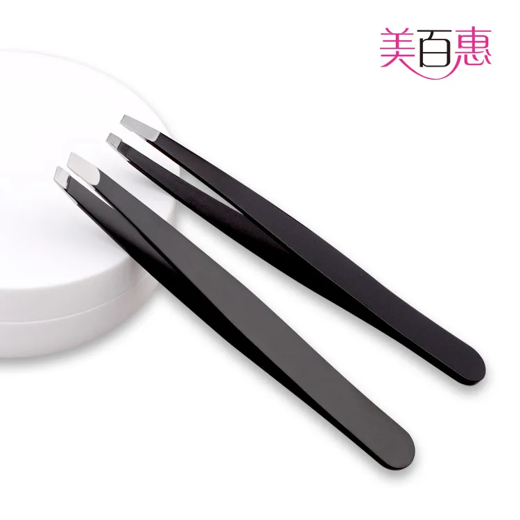 1 2 толстый черный Пинцет из нержавеющей стали с косым ртом упаковочная коробка