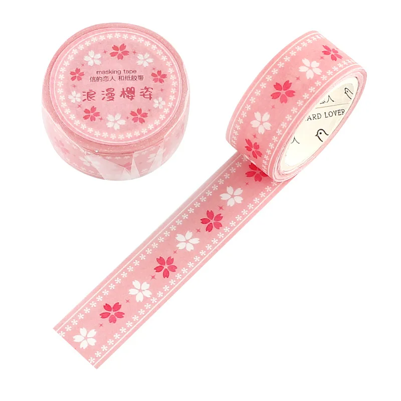 

15mm Flowers Bows Washi Tape DIY Decoration Scrapbooking Planner Paper Sticker Japanese Masking Tape Label Sticker Stationery