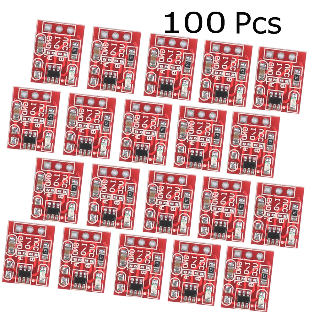 100pcs Ttp223 Touch Key Switch Module Touching Button Self-locking/no-locking Capacitive Switches Single Channel Reconstruction