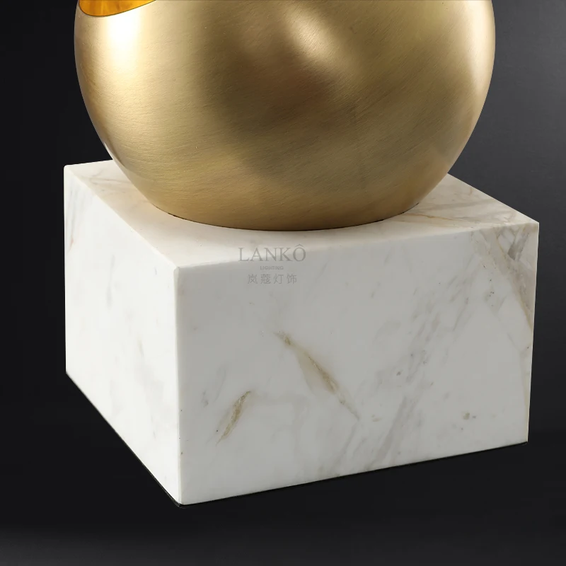 

Modern minimalist marble copper table lamp bedroom bedside lamp retro desk personalized decorative lamps