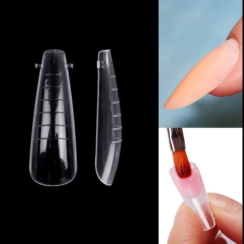 

Dual Nail Forms For Tips Mold Quick Builder UV Gel Extension Finger False Tips Coffin Almond Top Nail Art Tools
