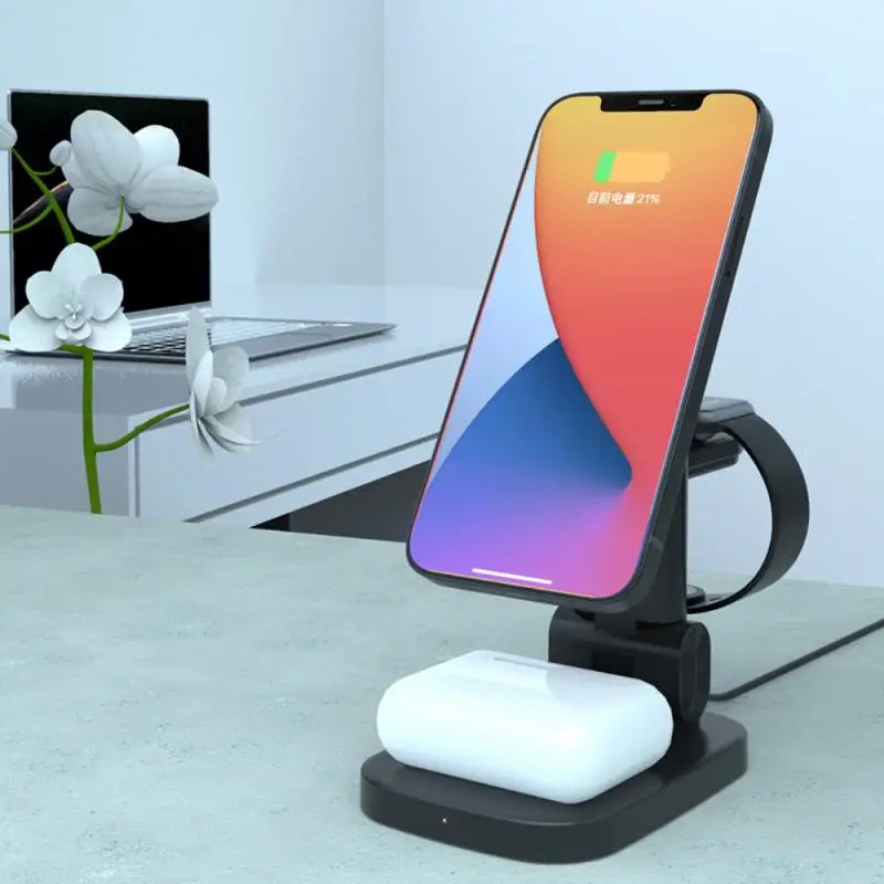 

15W Fast Wireless Charger 3 In 1 Qi Charging Dock Station For IPhone 12 Pro MAX Mini Apple Watch SE 6 5 AirPods Pro Charger
