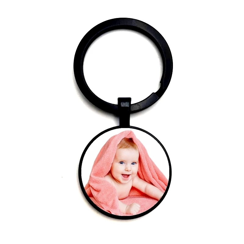 

Personalized Photo Private Custom Keychain Dad Mom Siblings Children Art Photo Custom Keyring
