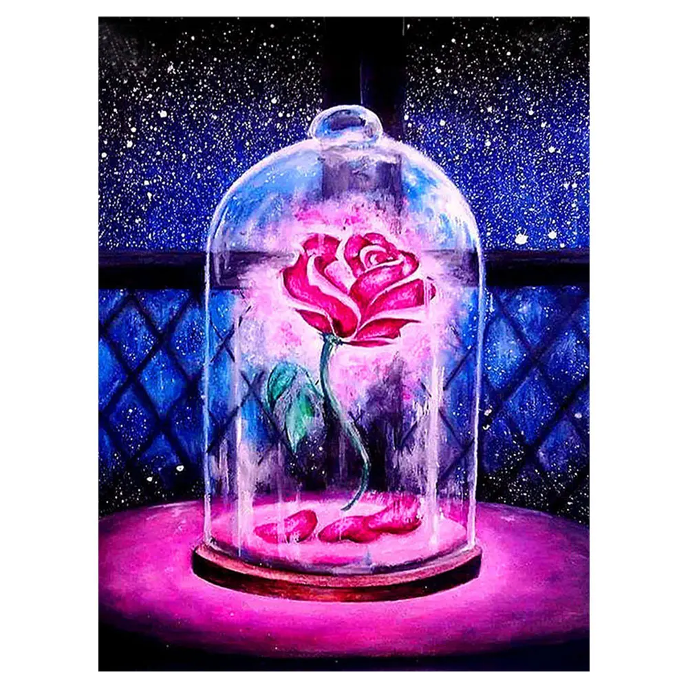 Вышивка крестиком алмаз картина свадебный Декор Сделай Сам Роза в бутылке 20*25 см