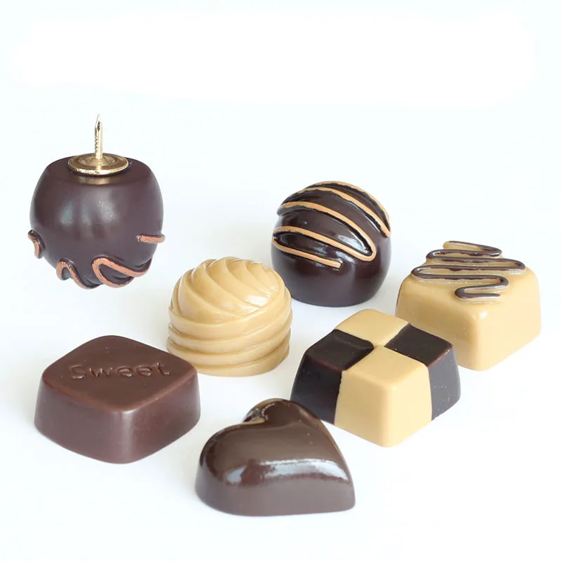 6 шт. шоколадные штифты для большого пальца карты пробковой доски Мультяшные