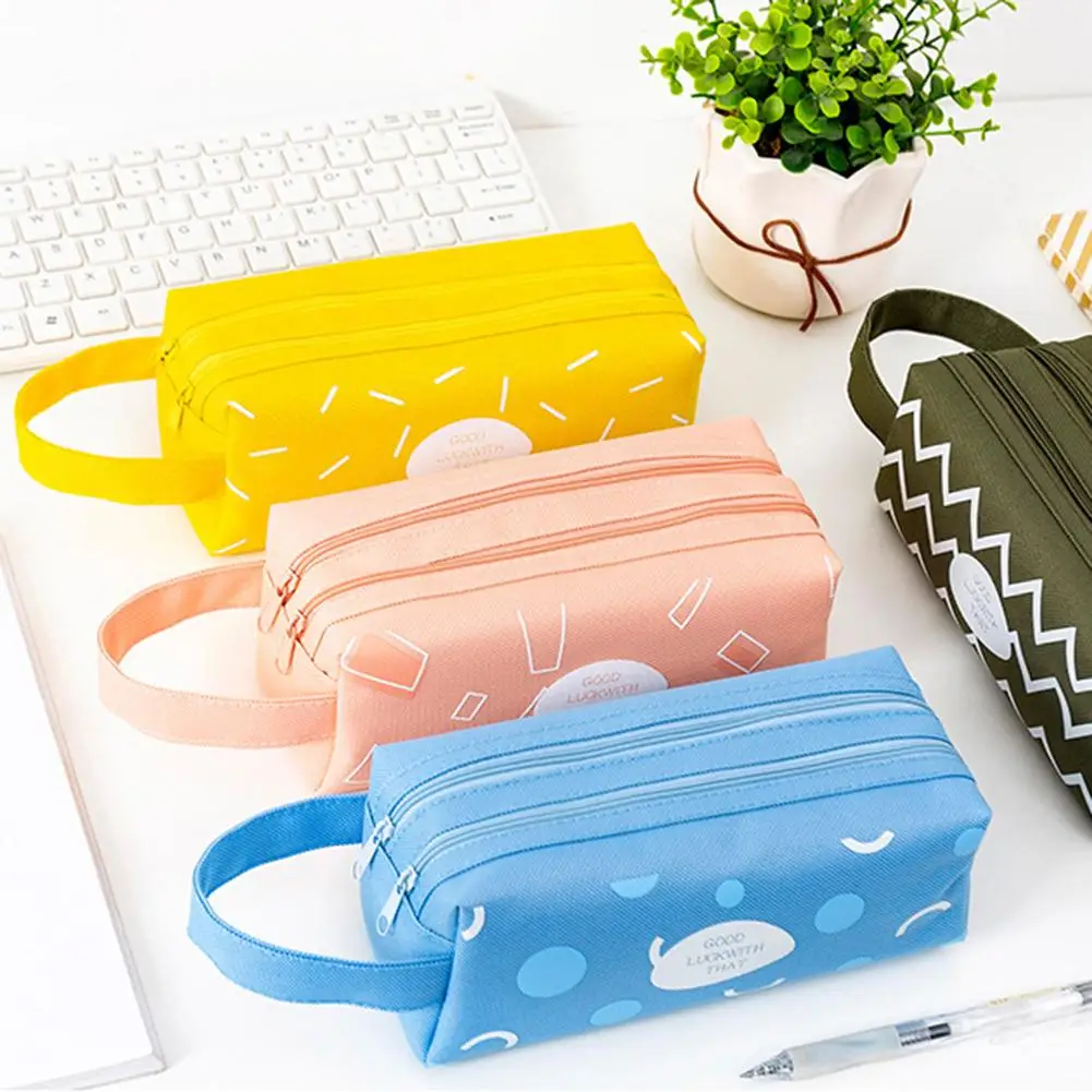 

2-layer Large Capacity Zipper Pen Bag Holder Pencil Case Stationery School Pouch 2020