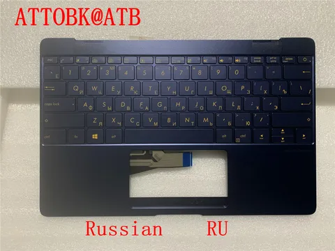 Новая русская стандартная клавиатура для ноутбука Asus ZenBook 3 UX390 UX390UA UX390U, серая/синяя/Золотая с подсветкой