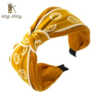 king shiny korean temperament smiley face headband elegant wide brimmed center twisted bowknot hairband girls party hair jewelry