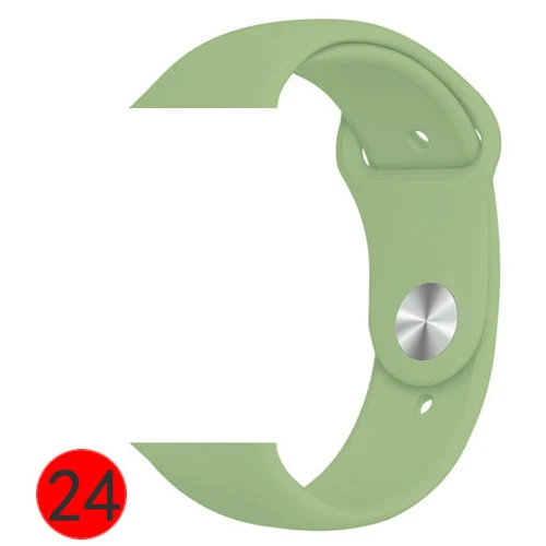 Ремешок для часов Silikon Für apple watch band 40 мм 44 мм 42 мм 38 мм apple watch 4 apple watch 5 correa iwatch повязки Uhr zubehёr - Цвет ремешка: mint 24