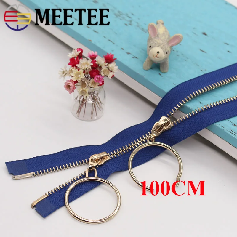 Металлическая молния Meetee 5 #85 120 см двойной слайдер два способа открывания