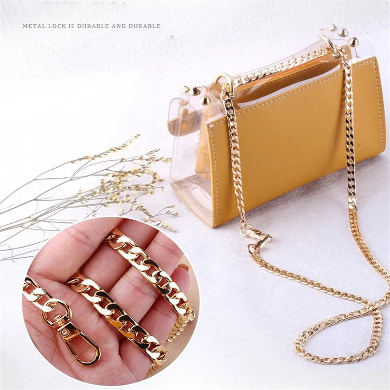 

1Pc 120cm Metal Bags Chain Purse Buckles Women Shoulder Strap For Bags Replace Crossbody Chain Bag Accessories 3 Color