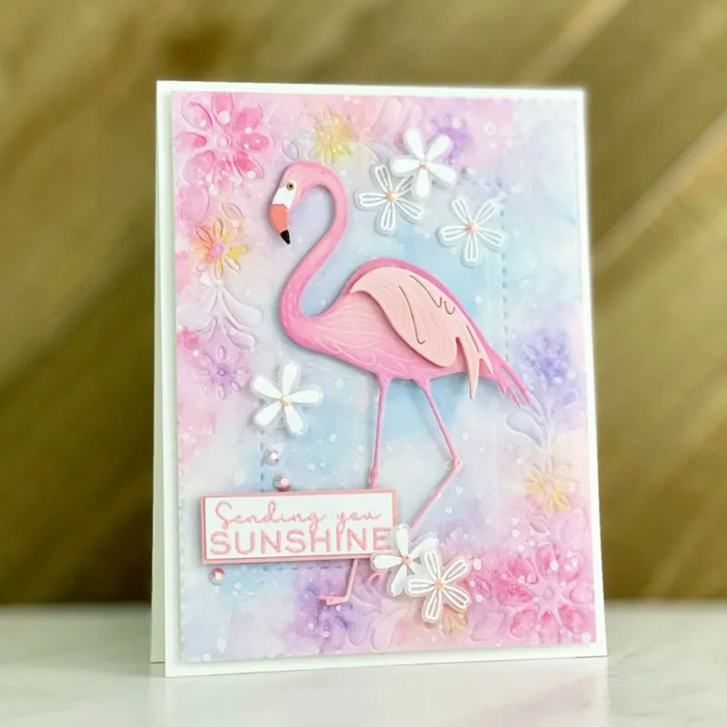 Перьи друзья штамп Фламинго Симпатичные животные металлические Вырубные штампы