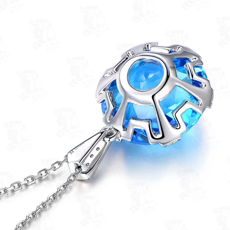 Мл Натуральный топаз 18K кулон из чистого золота настоящий AU 750 ТВЕРДОЕ ЗОЛОТО