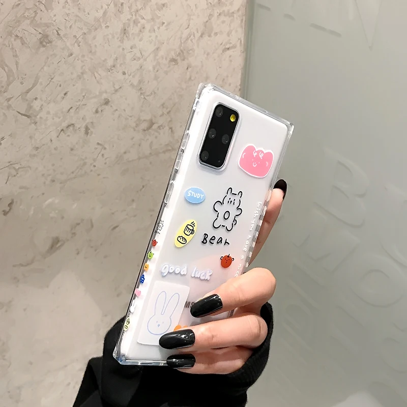 

The side pattern case is suitable for Samsung s21ultra s20 s10 s9plus phone case note20 10 s20fe transparent soft phone bag