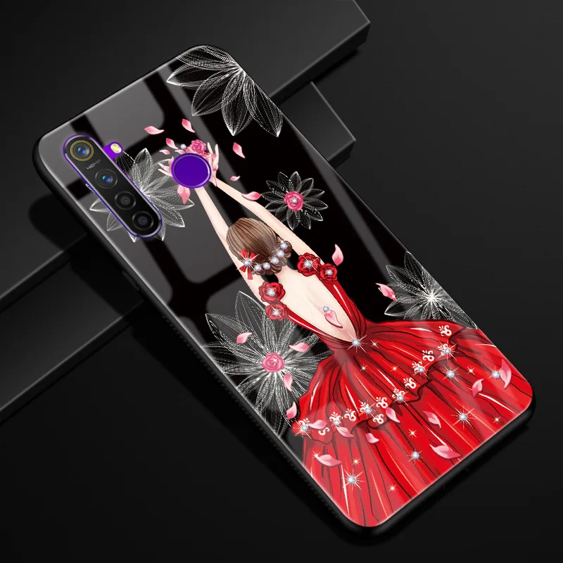 18 Для OPPO Realme 5 pro Чехол 6,3 ''стекло Жесткий чехол для OPPO Realme5 чехол для телефона силиконовый бампер Fundas Coque Realme 5pro - Цвет: 18
