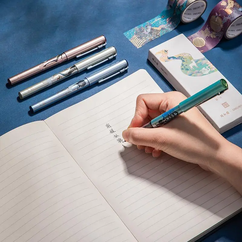 

Deli Summer Palace direct liquid ball pen neutral pen 0.5 black signature pen with full needle tube for students