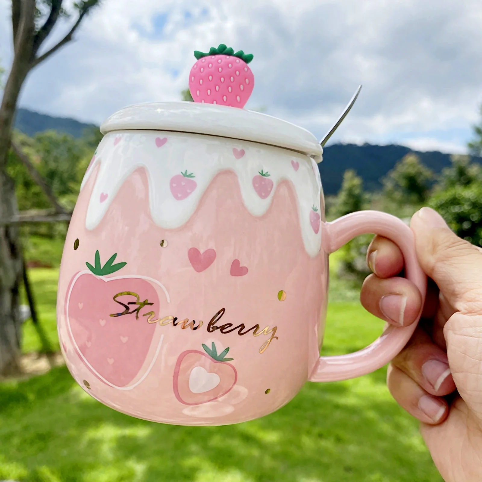 1 Set Adorable Ceramic Water Cup Office Use Mug with Scoop Lid ) | Дом и сад