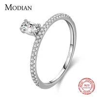 modian 100 925 sterling silver aaaaa zirconia oval crown elegant finger ring for women female wedding engagement fine jewelry