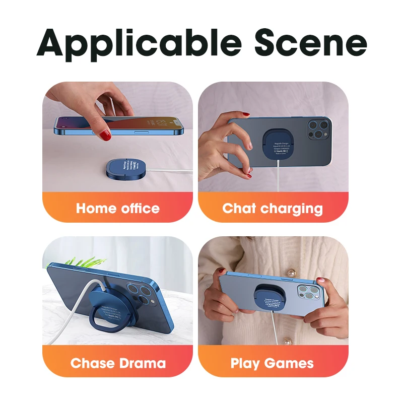 

15W PD Magnetic Wireless Charger For iPhone 12 Pro Max Fast Magsafing Charger Dock Quick USB C Magnet Adsorbable Charging Pad