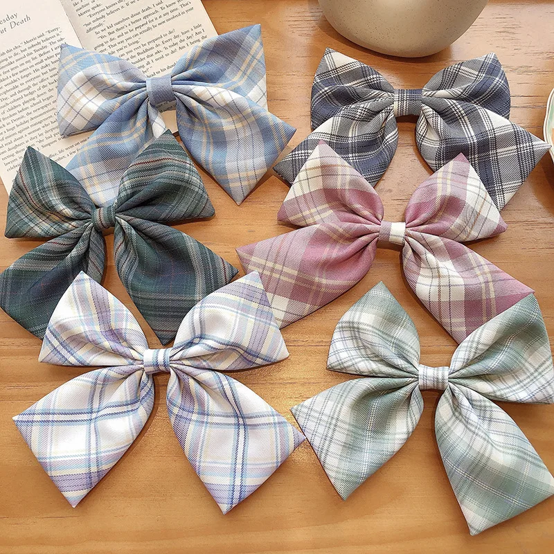 

Big Bow Hairpin Girl Fashion Hairband Hair accessories Multicolor Lattice Fabric Hairpin Girl Headdress Ponytail hairpin