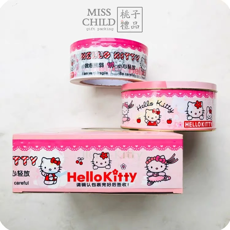 1 шт. HelloKitty my melody мультфильм Kawaii упаковочная лента большой рулон 100 метров белая Нижняя Милая мультяшная анимационная лента ОПП