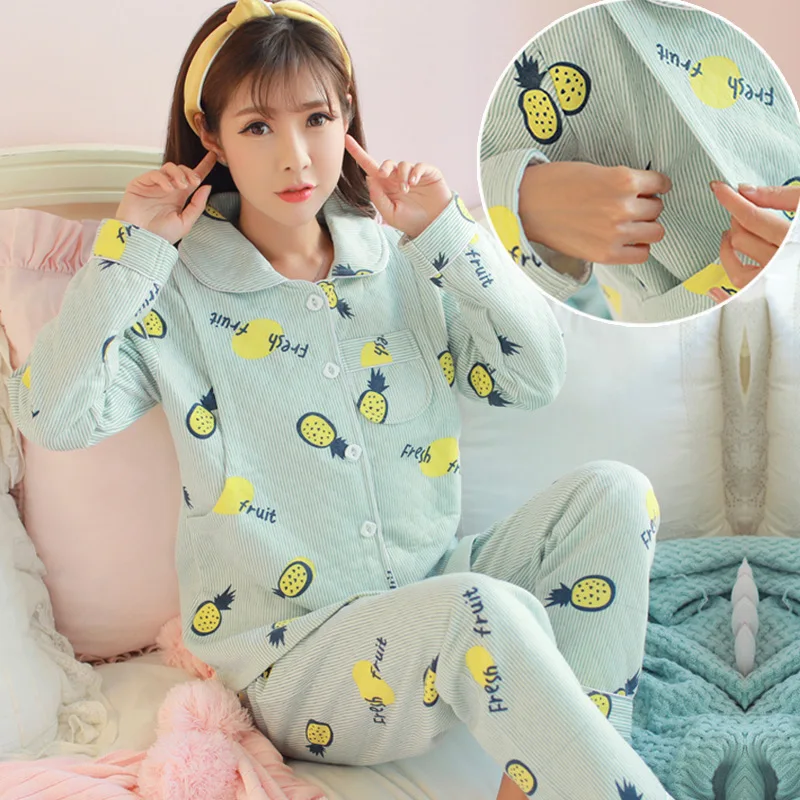 Хлопковый пижамный комплект для кормления Одежда беременных кормящих одежда сна