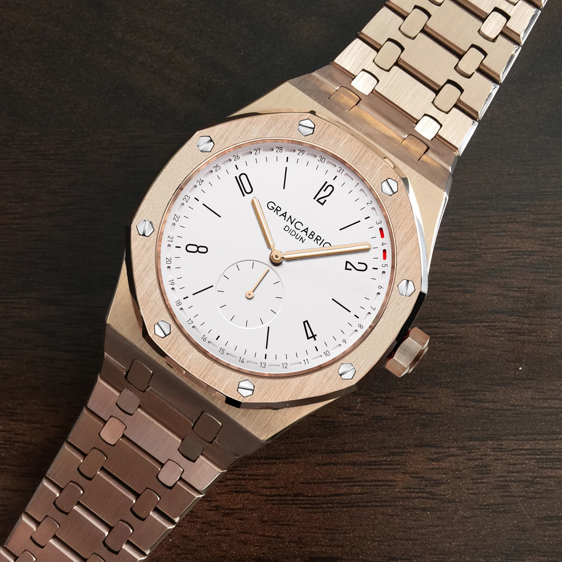 Наручные часы didun мужские роскошные Стальные кварцевые деловые с хронографом