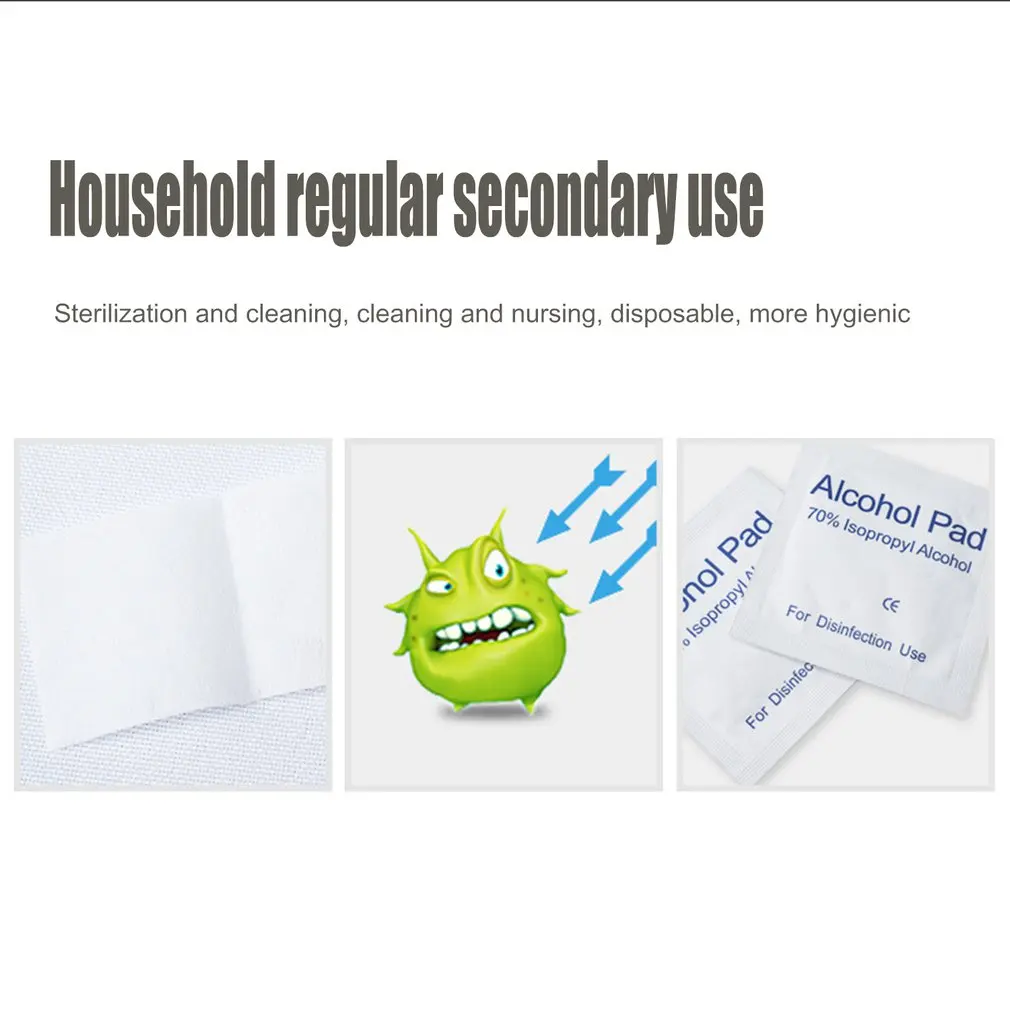 

100 Pcs Alcohol Wet Wipe Disposable Disinfection Prep Swap Pad Antiseptic Skin Cleaning Care Jewelry Mobile Phone Clean Wipe