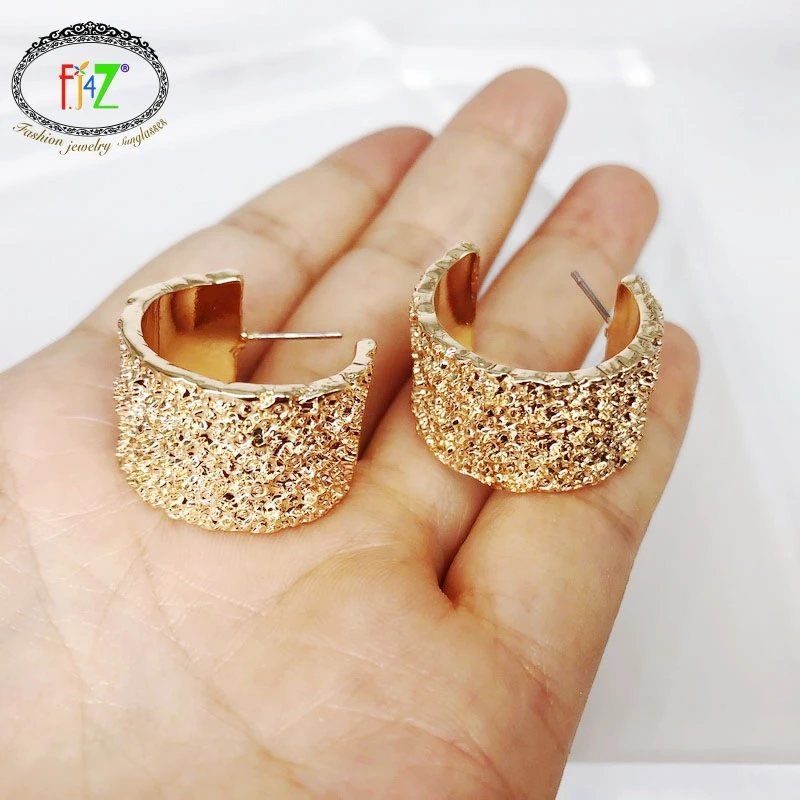 Женские минималистичные серьги-кольца F.J4Z из сплава модные кольца в стиле панк