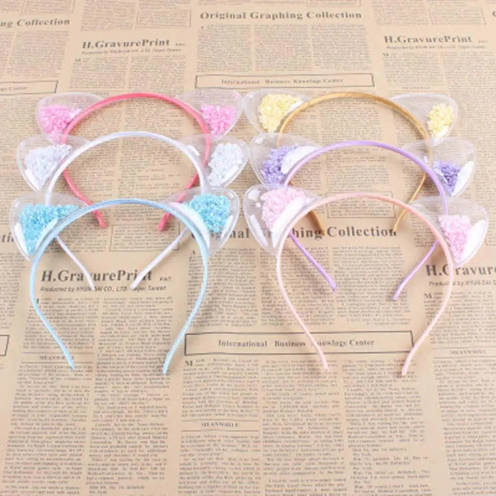 Модная повязка на голову с кошачьими ушками ободки для девочек в Корейском стиле