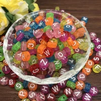 new 100 pieces of mixed letters transparent color letters acrylic beads 4x8mm