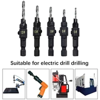 pilot holes screwdriver carpentry reamer chamfer with wrench hex shank quick change woodworking tools countersink drill bit set