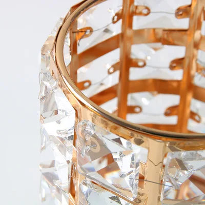 

Round square crystal glass pen holder metal ornaments luxury office home living room desk storage supplies crystal pen holder