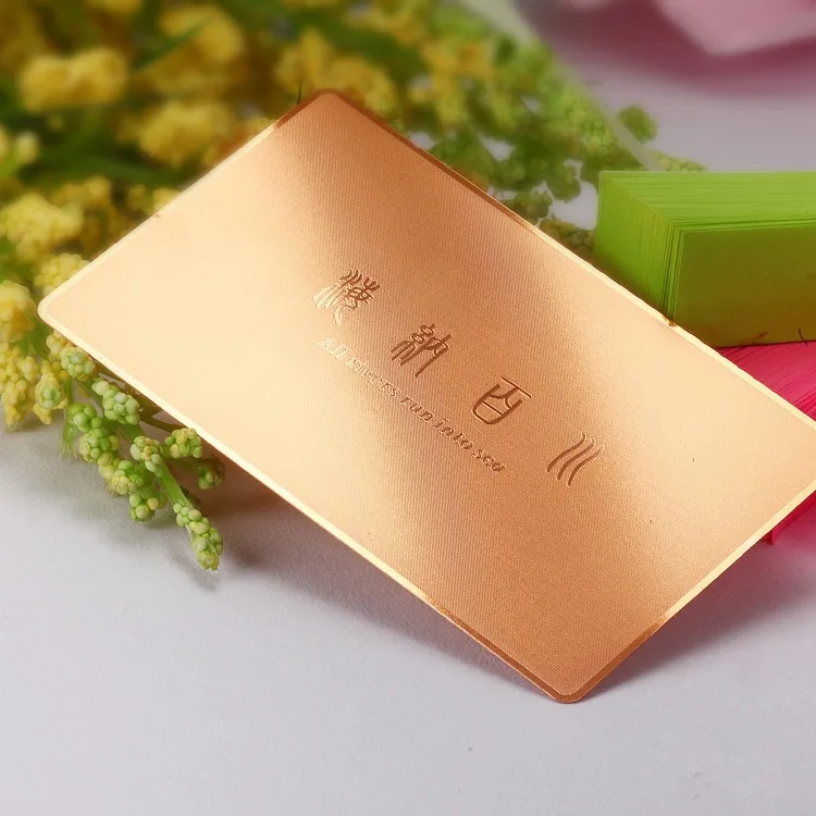 Hot Best China Wholesale Cheap Customized Logo Rose Gold Plating Metal Business Card