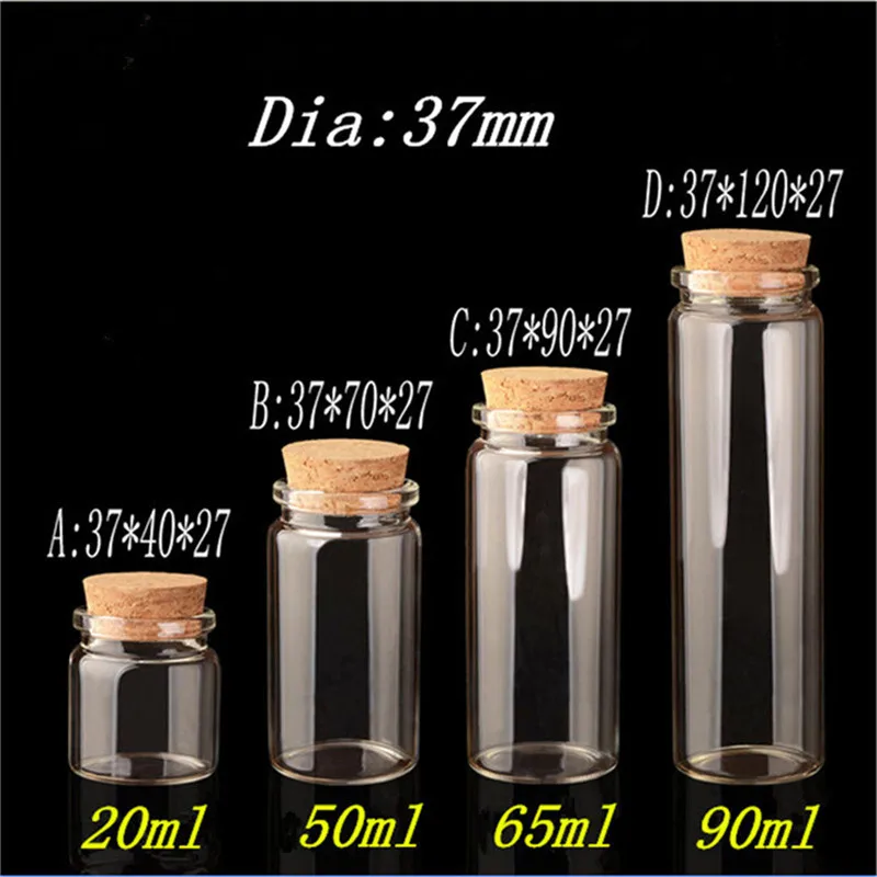 24 шт. стеклянные бутылки для украшения праздника 20 мл 50 65 90