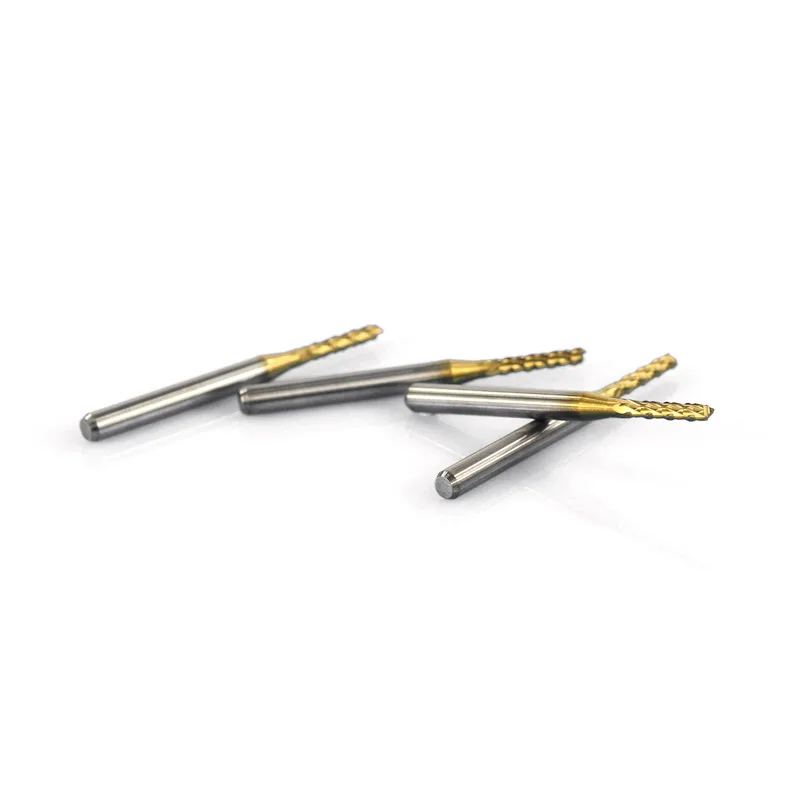 

pcb circuit board corn milling cutter titanium plated 2.0mm tungsten steel carving knife fishtail milling cutter end mill